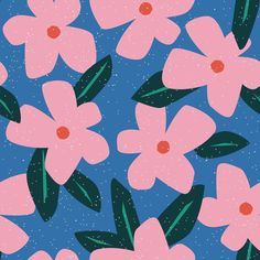 Pink Bold Flower Wallpaper Cobalt Blue And Pink, Pink Floral Wallpaper, Flower Mural, Folk Art Flowers, Bold Wallpaper, Flower Bomb, Unique Wallpaper, Big Flowers, White Wallpaper