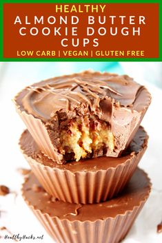 healthy almond butter cookie dough cups with low carb vegan gluten free