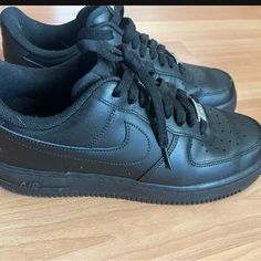 Black Air Force Size 8 Barely Worn Them Still New Nike Shoes Black, Black Nike Shoes, Nike Black, Shoes Black, Be Still, Black Nikes, Air Force, Nike Shoes, Nike Women