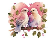 Valentines Doves, Romantic Pigeon Couple Illustration Kunst, Kitten Drawing, Dp Images, Whatsapp Dp Images, Cross Stitch Pictures, Flower Bird, Flower Art Images, Cute Animals Images, Whatsapp Dp