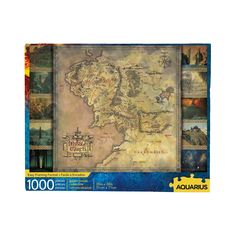 a puzzle board with the map of middle earth