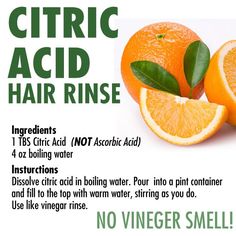 Citric Acid Hair Rinse No Poo Method, No Poo Hair, Salon Hair Treatments, Vinegar Rinse, Types Of Manicures, No Poo, Code Red, Classic French Manicure, Hair Rinse