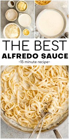 the best alfredo sauce is in a pan and ready to be eaten