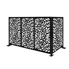 the side view of a decorative screen with leaves on it and measurements for each panel