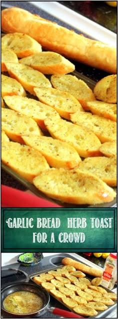 bread sticks and other food items on a tray