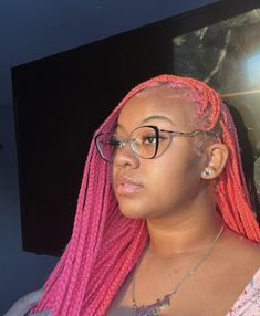 Pink Knotless, Hair Styles Aesthetic, Coloured Braids, Girls Hair Style, Weave Hairstyles Braided, Cute Hair Colors