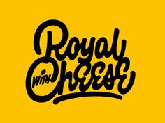 the royal cheese logo on a yellow background