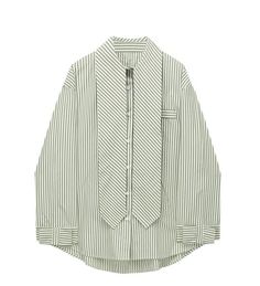 Casual Tie Neck Office Tops, Cotton Tie Neck Tops For Fall, Spring Office Tie Neck Top, Spring Tie Neck Top For Office, White Tie Neck Shirt For Spring, Spring White Tie-neck Shirt, Spring Workwear Tops With Tie Neck, Spring Workwear Tie Neck Tops, Striped Long Sleeve Top For Daywear