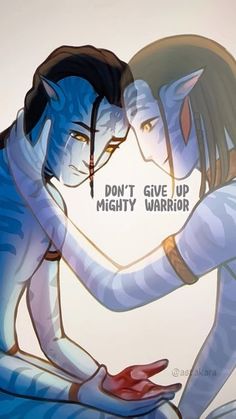 two people hugging each other with the caption don't give up mighty warrior