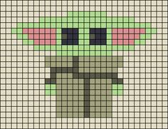 a cross stitch pattern with an image of a baby yoda from the star wars