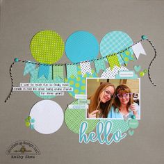 Doodlebug Design Inc Blog: Mix & Match Challenge: Hello Layout by Kathy Wedding Scrapbooking Layouts, Simple Scrapbook, Scrapbook Layout Sketches, Creative Scrapbook, Birthday Scrapbook, Doodlebug Design, Wedding Scrapbook, Scrapbook Sketches, Photo Scrapbook