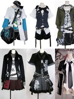 Gyaru Style Outfits, Vkei Fashion Ideas, Jfashion Male, Visual Kei Outfit Ideas Male, Vampiric Fashion, Vkei Style Clothes, Rokku Gyaru Outfits, Vkei Outfits Casual, Vkei Outfits Men