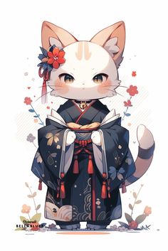 #KawaiiCatOutfit #KimonoElegance #PetFashion #CatLovers Description: Adorn your beloved cat in kimono elegance with our kawaii cat outfits. Order now: Order Here Kawaii Cat Illustration, Chibi Kimono, Anime Cat Art, Chibi Cats, Outfit Kimono, Cat Outfits, Fantasy Cat, Cat Outfit, Chat Kawaii