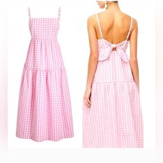 J Crew Pink And White Seersucker Tie-Back Gingham Dress. Size 14. New With Tags. Has Pockets! Summer Gingham Seersucker Dresses, Gingham Seersucker Dresses For Spring, Spring Gingham Seersucker Dress, Casual Seersucker Summer Dress, Spring Seersucker Gingham Dress, Casual Seersucker Dresses For Spring, Summer Seersucker Dress For Picnic, Summer Picnic Seersucker Dresses, White Sundress