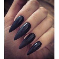 0 Long Black Nails, Black Stiletto Nails, Pointy Nails, Fake Nails With Glue, Short Nail Designs, Nail Charms, Stiletto Nails, Nude Nails, Black Nails