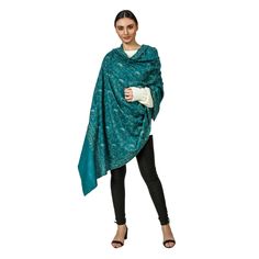 Cashmere Pashmina Shawl Embroidered (Forest Green) Kashmiri Pashmina Shawl, Kashmiri Shawls, Pashmina Wrap, Cashmere Pashmina, Cashmere Fabric, Cashmere Shawl, Wedding Shawl, Beautiful Forest, Pashmina Shawl