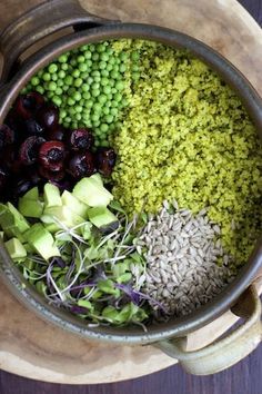 a bowl filled with different types of food