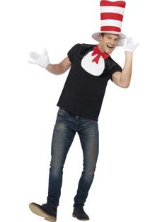 a man wearing a cat in the hat costume