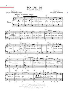 sheet music with the words do re mi