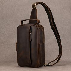 Personalized Luxury  Chest Bag men women, Crossbody Bag, Shoulder Bag, Traveling Bag Sling Bag, Messenger Bag, Gift for Birthday/Christmas - Features & Qualities Overview: Product Name: Luxury Male Chest Bags 👜 Material: Crazy Horse Leather 🐄 Weight: 0.5kg ⚖️ Size: L=17cm 📏, W=9cm 📏, H=26cm 📏 Key Features: Premium Material: 🐄 Crazy Horse Leather: High-quality leather known for its durability and unique vintage look. ✨ Full Grain Leather: The best quality leather that ages beautifully, deve Male Chest, Chest Bag Men, Small Sling Bag, Men Chest, Chest Pack, Sling Pack, Luxury Crossbody, Leather Sling Bag, Mens Leather Bag