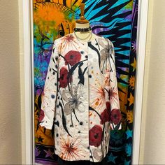 Stylish European Floral Art Coat Spare Buttons Included New With Tags Condition Open To Reasonable Offers Follow For Fashion Treasures San Francisco ‘ Boho Style’ Polyester, Cotton, Spandex Don’t Forget To Rock Your Beauty And Tag #Popstworld On Instagram Note: Stock Photos Are For Styling Ideas. Every Garment Is Steam Ironed Before Sending To Its Forever Home We Look Forward To Helping You Find Your Next Beautiful Treasure Pit To Pit 23” Shoulder Down 34” White Printed Outerwear For Fall, White Floral Print Outerwear For Fall, Fall White Printed Outerwear, Fall Printed White Outerwear, Summer Floral Print Red Outerwear, Multicolor Floral Print Long Sleeve Outerwear, Gray Peacoat, Winter Floral Patchwork Long Sleeve Outerwear, Floral Print Winter Outerwear Button-up