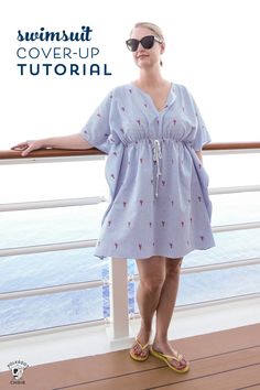 Swimsuit Coverup Pattern, Pjs Party, Kaftan Kurti, Patient Gown, Summer Sewing Projects, Diy Swimsuit, Cruise Life, Repair Jeans, Summer Sewing