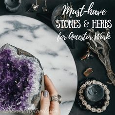 MUST Have Crystals & Herbs to Connect with Ancestors Beginner Grimoire, Ancestor Magick, Ancestor Prayer, Ancestor Connection, Ancestral Work, Connect With Ancestors, Must Have Crystals, Ancestral Altar, Samhain Tarot