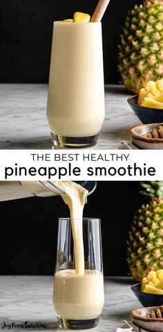 the best healthy pineapple smoothie recipe is made with only 3 ingredients and ready in minutes