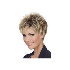 Sevencolors Blonde Pixie Cut Wigs For White Women Mixed Blonde Short Wigs With Brown Root Synthetic Hair Replacement Wigs Condition: New Without Tags Hairstyles With Volume, Volume Hairstyle, Spikey Short Hair, Short Spiky Haircuts, Bolesti Chrbta, Best Short Hairstyles, Short Spiky Hairstyles, Short Grey Hair, Eyeliner Makeup