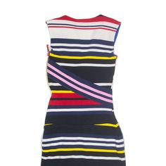 Item is in used condition. Colour bleed to back and small mark. . >Size: UK 6 >Armpit To Armpit: 15" >Armpit To Cuff: N/A" >Collar To Hem: 35" Fitted Multicolor Sleeveless Cotton Dress, Fitted Red Sleeveless Cotton Dress, Red Fitted Sleeveless Cotton Dress, Striped Fitted Knee-length Dress, Fitted Striped Sleeveless Bodycon Dress, Striped Sleeveless Bodycon Dress, Striped Sleeveless Stretch Mini Dress, Striped Stretch Knee-length Dresses, Striped Bodycon Knee-length Mini Dress