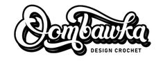 the logo for kombaka design crochet, which has been designed in black and white