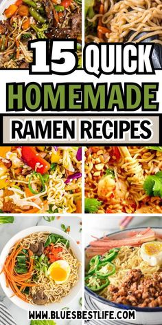 A collection of ramen noodle recipes from soups to bowls. Ramen Noodle Seasoning Recipe, Easy Ramen Soup, Homemade Ramen Recipes, Easy Ramen Recipes, Ramen Quick, Ramen Dinner Recipes, Easy Homemade Ramen, Healthy Ramen Noodle Recipes, Top Ramen Recipes