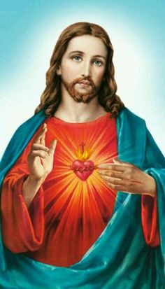 jesus holding a heart with his hands