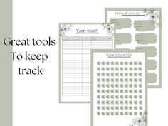 three planner pages with the words great tools to keep track