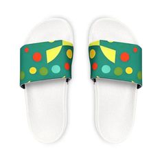 Embrace the Essence of Summer with Our Captivating Abstract Green Men's PU Slides Slip into the ultimate summer experience with our captivating Abstract Green Men's PU Slides! Crafted to perfection, these sandals are your gateway to effortless style and unparalleled comfort. Designed to conquer the summer heat, these slide sandals are made with durable PU outsoles that will never peel, crack, or fade, ensuring they maintain their striking appearance season after season. The edge-to-edge strap, c Green Sport Sandals For Summer Vacation, Green Flat Sport Sandals For Summer, Green Flat Sport Sandals For Beach, Green Slide Sport Sandals For Summer, Green Slide Sport Sandals For Vacation, Green Open Toe Sport Sandals For Summer, Green Flip Flops For Summer, Green Flip Flops For Summer Swimming, Green Slide Sport Sandals For Beach