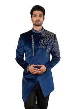 Buy Off White Matka Silk Sherwani Set For Men by Siddartha Tytler Online at Aza Fashions. Men Jodhpuri, Sherwani Design, Wedding Sherwani For Men, Wedding Sherwani, Day Designer, Nehru Jackets