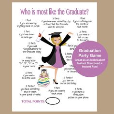 a graduation poster with the words, who is most like the graduate?