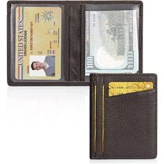 [Premium Material] Front Pocket Wallet Is Made Of Genuine Leather, Soft And Comfortable Texture, Exquisite Workmanship. Provides A Comfortable Feeling And Protection From Dust And Abrasions [Multifunctional Design] Slim Minimalist Wallet With 8 Card Slot. It's Easy To Carry All Your Important Credit Cards, Cash, Meet All Your Daily Needs. 2 Id Windows Allow You Can Put Your Id Cards Or Driver License [Rfid Blocking] We Leverage Rfid Technology To Block Rfid Signals. It Helps Prevent Your Persona Brown Wallets With Card Slots For Daily Use, Brown Wallets With Interior Card Slots For Daily Use, Brown Rfid Blocking Card Holder For Business, Modern Brown Wallets With Rfid Blocking, Brown Bifold Wallet For Daily Use, Brown Rectangular Wallet With Interior Card Slots, Modern Brown Card Holder For Travel, Brown Business Card Holder With Id Window, Modern Brown Bifold Wallet