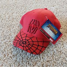 Marvel Spider Man Cap Brand New With Tag Red Cap Hat, One Size Fits Most, Red Winter Baseball Cap, Red Baseball Cap For Winter, Red Winter Trucker Hat, Black Panther Hat, Captain America Mask, Galaxy Hat, Superhero Captain America, Marvel Accessories