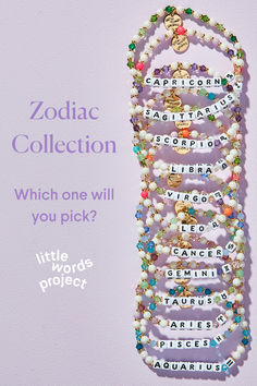 Cocoa Hair, Word Bracelets, Affirmation Bracelets, Wrist Accessories, Zodiac Collection, Beaded Necklace Diy, Bead Charms Diy