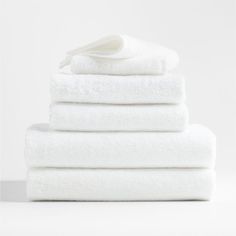 white towels stacked on top of each other