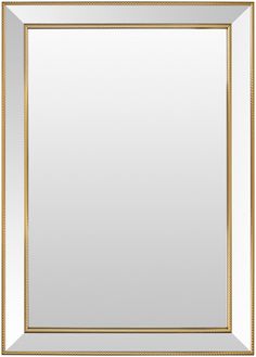 a gold framed mirror on a white wall