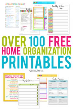 over 100 free home organization printables