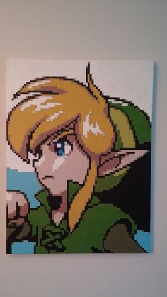 the legend of zelda is depicted in this pixel art