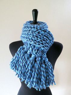 I knitted this scarf from soft chunky acrylic yarn in a beautiful blue gray color palette. Soft and thick, snuggly and warm, it may look bulky but it is very lightweight and feels great to the skin. Measurements: Length: approx. 56" (142cm) with tassels Width: approx. 5 " (13cm) unstretched Don't forget to check out my other items! There are many more in my shop -- http://knitsomestudio.etsy.com Copyright © 2024, Knitsome, LLC Blue Gray Color Palette, Light Dark Blue, Scarf With Tassels, Blue Gray Color, Grey Color Palette, Chunky Scarves, Dark Blue Grey, Blue Scarf, Warm Scarf