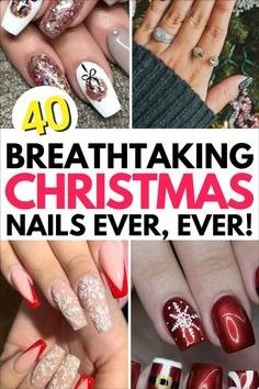 Sparkly Christmas Nails, Christmas Nail Designs Holiday, Christmas Nail Colors, Santa Nails, Christmas Tree Nails, Red Christmas Nails, Tree Nails, Manicure Inspiration