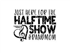 the words just here for the half time show and random are shown in black ink