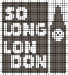 a cross stitch pattern with white letters and numbers