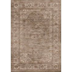 an area rug with brown and beige colors