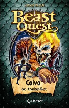 the cover for beast quest, with an image of two demonic creatures in front of them